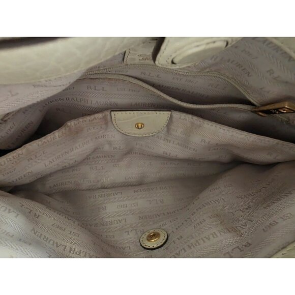 Lauren Ralph Lauren Lanesborough Double Zip Shopper Embossed Leather Croc Bag - Picture 8 of 13